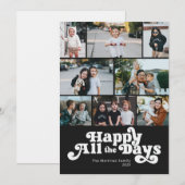 Carte de vacances noir et blanc Joyeux Tous les Jo (Devant / Derrière)