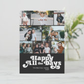 Carte de vacances noir et blanc Joyeux Tous les Jo (Debout devant)