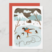 Carte de vacances non photo de Frozen Lake (Devant / Derrière)