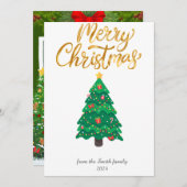 Carte de vacances non photo de Noël Arbre moderne (Devant / Derrière)