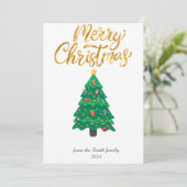 Carte de vacances non photo de Noël Arbre moderne (Debout devant)