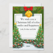 Carte de vacances non photo de Noël Arbre moderne (Dos)