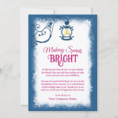 Carte de vacances nostalgique bleu foncé et rose b (Devant)