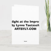 Carte de vacances : Nuit chez l'Improv (Dos)