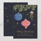 Carte de vacances Nutcracker Flat Navy (Devant / Derrière)