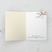 Carte de vacances Oiseaux d'hiver (turquoise) (Intérieur)