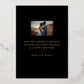 Carte de vacances Ornat Black Gold MerryChristmas  (Verso)