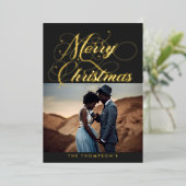 Carte de vacances Ornat Grey Joyeux Noël Foil (Debout devant)