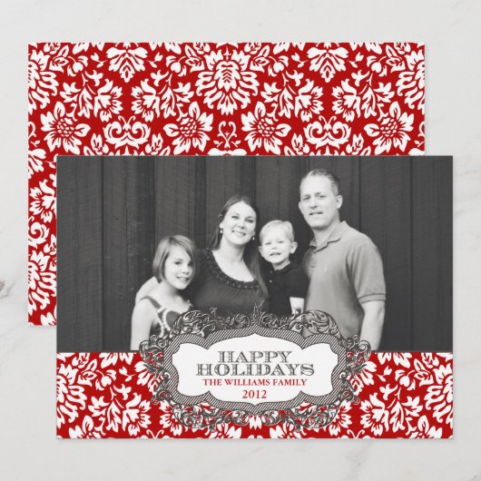 Carte de vacances ornée (Devant / Derrière)