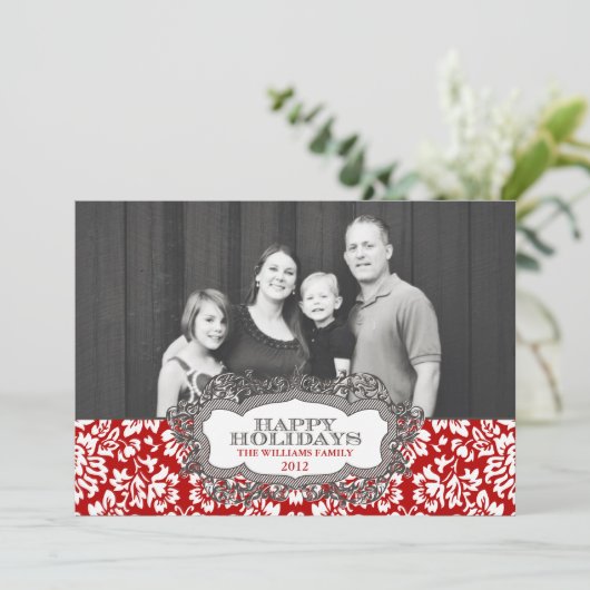 Carte de vacances ornée (Debout devant)