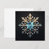 Carte de vacances ornée de flocon de neige de Noël (Devant / Derrière)