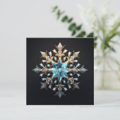 Carte de vacances ornée de flocon de neige de Noël (Debout devant)