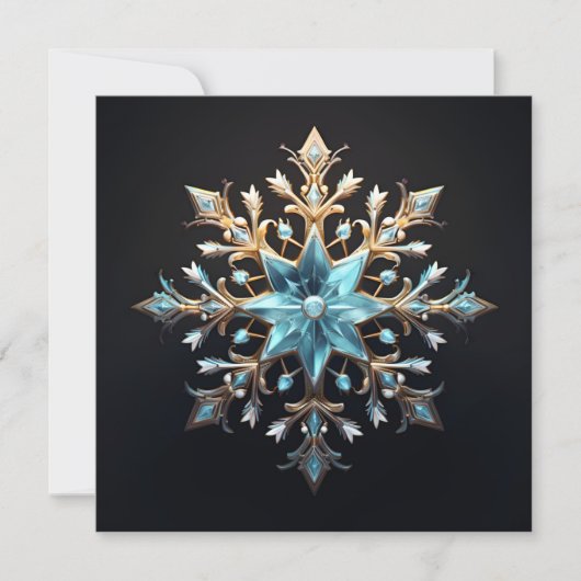 Carte de vacances ornée de flocon de neige de Noël (Devant)