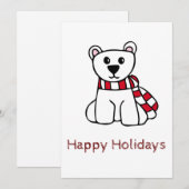 Carte de vacances ours polaire (Devant / Derrière)