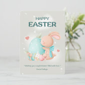 Carte de vacances Pâques Bunny Bouquet (Debout devant)
