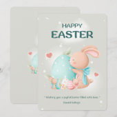 Carte de vacances Pâques Bunny Bouquet (Devant / Derrière)