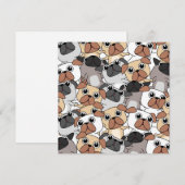 Carte de vacances Party Pugs (Devant / Derrière)