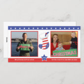 Carte de vacances Patriotic Christmas Stocking (Devant / Derrière)