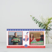 Carte de vacances Patriotic Christmas Stocking (Debout devant)