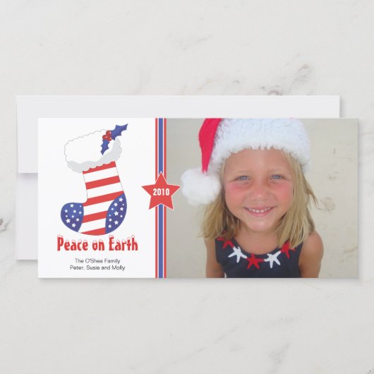 Carte de vacances Patriotic Christmas Stocking (Devant)