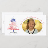 Carte de vacances Patriotique Christmas Tree (Devant / Derrière)