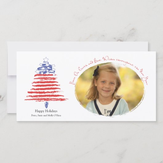 Carte de vacances Patriotique Christmas Tree (Devant)