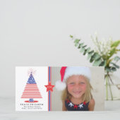 Carte de vacances Patriotique Christmas Tree (Debout devant)