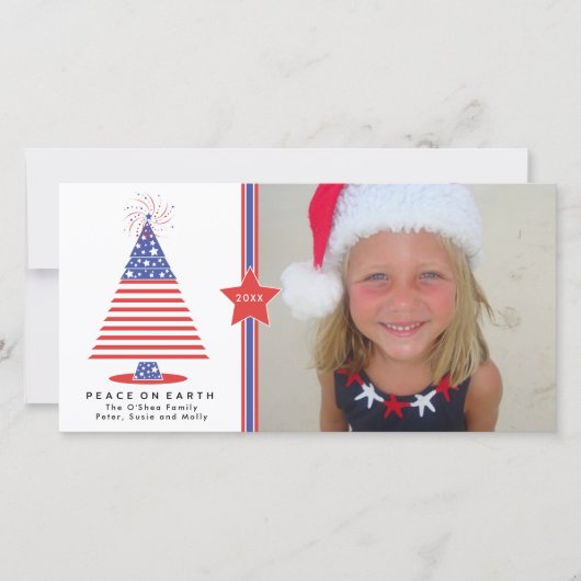 Carte de vacances Patriotique Christmas Tree (Devant)