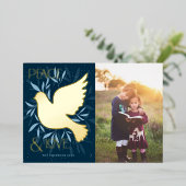 Carte de vacances Peace and Love Dove Foil (Debout devant)