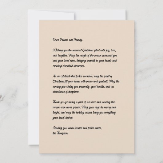 Carte de vacances PEACE Dove (Dos)