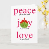 Carte de vacances Peace Joy Love (Fleur jaune)
