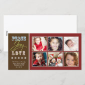 Carte de vacances Peace-Joy-Love Family (Crimson) (Devant / Derrière)