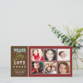 Carte de vacances Peace-Joy-Love Family (Crimson) (Debout devant)