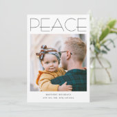 Carte de vacances PEACE Minimal grande photo perso (Debout devant)