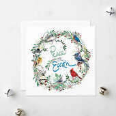 Carte de vacances Peace On Earth Bird Et Wreath