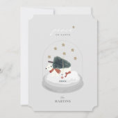 Carte de vacances Peace Polar Bears Snow Globe Gra (Devant)