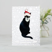 Carte de vacances père Noël Cat Foil (Debout devant)