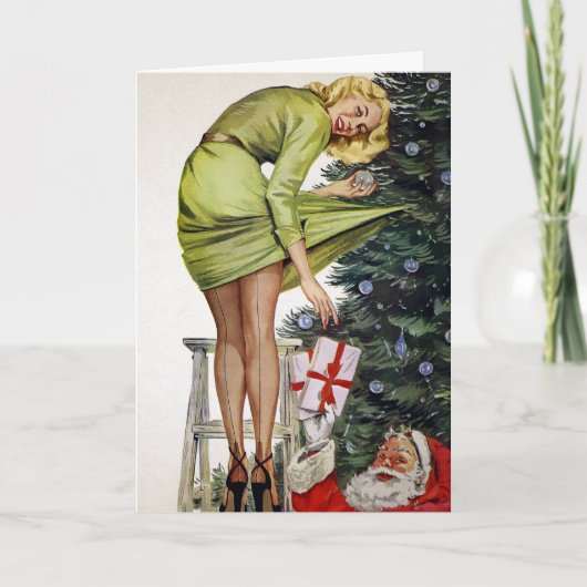 Carte de vacances Père Noël inappropriée (Devant)