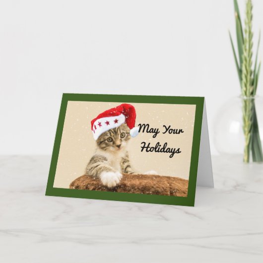 Carte de vacances père Noël Kitten (Devant)