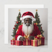 carte de vacances père Noël noir (Devant / Derrière)