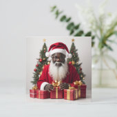 carte de vacances père Noël noir (Debout devant)