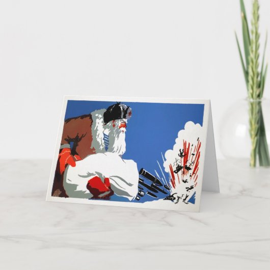 Carte de vacances Père Noël vintage (Devant)