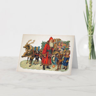 Carte de vacances Père Noël vintage