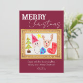 Carte de vacances personnalisée avec l'oeuvre de v (Debout devant)