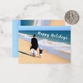 Carte de vacances personnalisée avec photo et text (Devant/Arrière en situation)