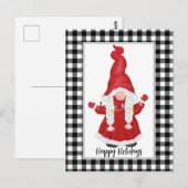 Carte de vacances personnalisée Gnome de Père Noël (Devant / Derrière)