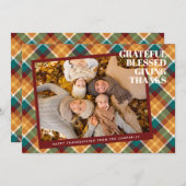 Carte de vacances personnalisée Grateful Blessed G (Devant / Derrière)