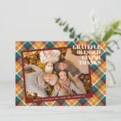 Carte de vacances personnalisée Grateful Blessed G (Debout devant)