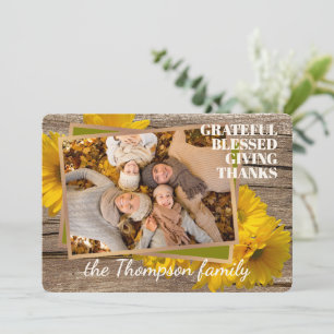 Carte de vacances personnalisée Grateful Blessed G