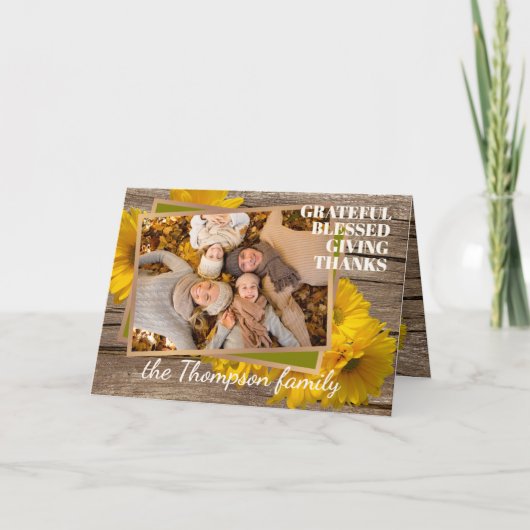 Carte de vacances personnalisée Grateful Blessed G (Devant)